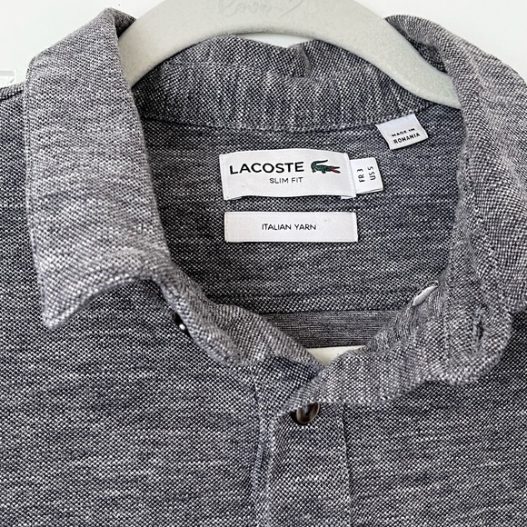 Lacoste Italian Yarn Slim Fit Size S Grey Polo - Picture 3 of 3